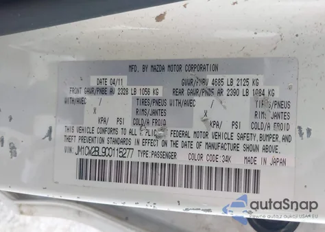 2012 Mazda Mazda5 Sport from USA, damaged, VIN JM1CW2BL9C0115277